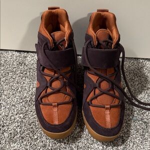 Sorel Women's Black and Brown High-Top Wedge Sneakers - size 9.5